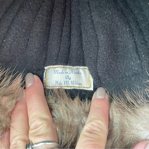 Handmade Ada M Wilson Alaskan Fox Trapper Hat Fox Fur Suede Leather Eskimo Brown - Picture 6 of 7